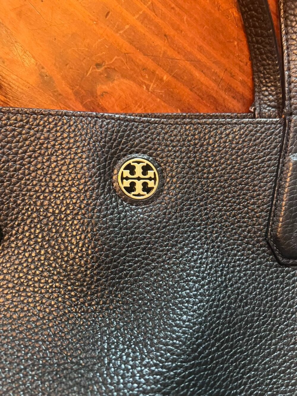 TORY BURCH Black Leather Tote Bag pebble leather - Picture 2 of 10